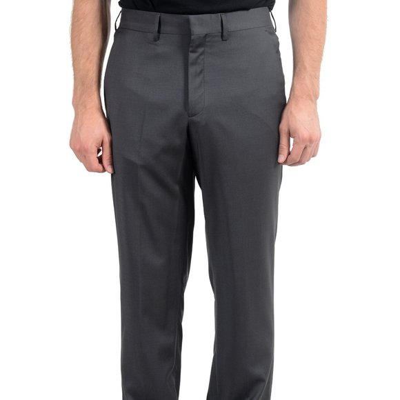 Versace Men's 100% Wool Gray Dress Pants
